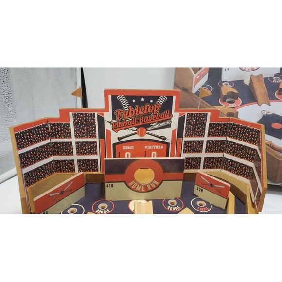 Hammer & Axe Tabletop Baseball Game, Wooden Stadium Pinball Style 100% COMPLETE - Picture 5 of 10